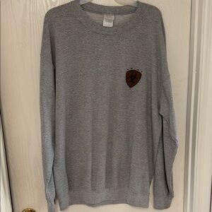 Ariat Gray Sweatshirt with Brown Crest